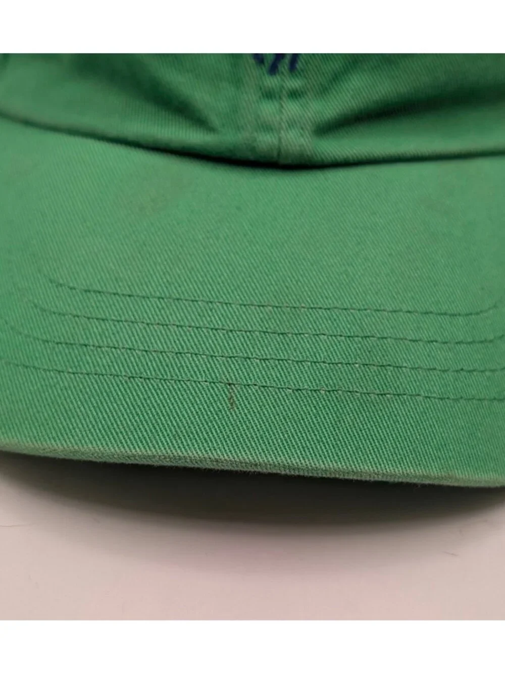 Vintage Polo Ralph Lauren Green Blue Pony Logo Leather Strap Back Hat Cap Y2K